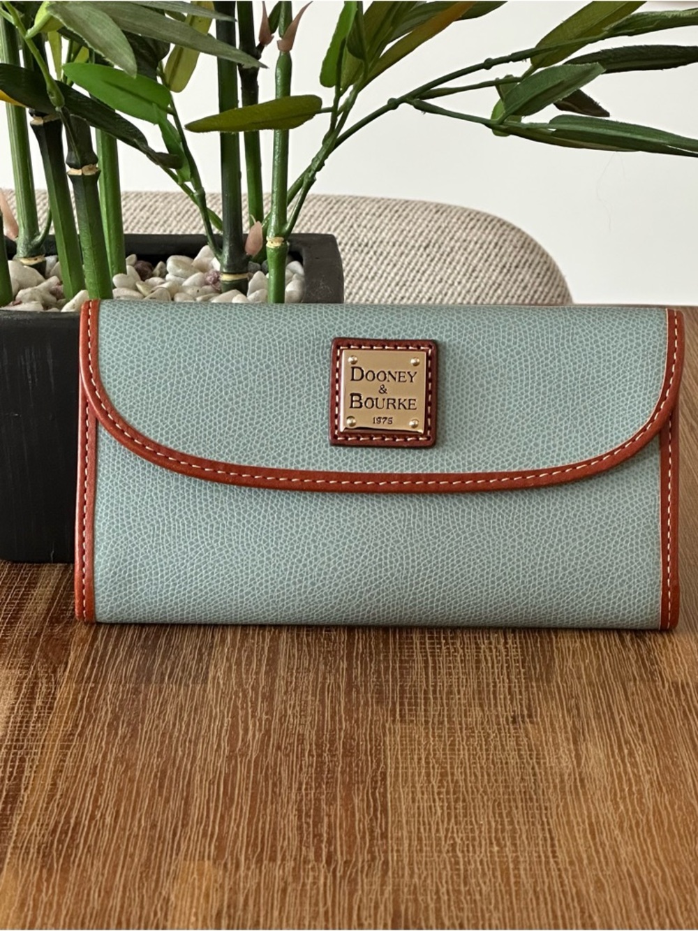 Dooney and Bourke Continental Clutch Heather Coated Canvas